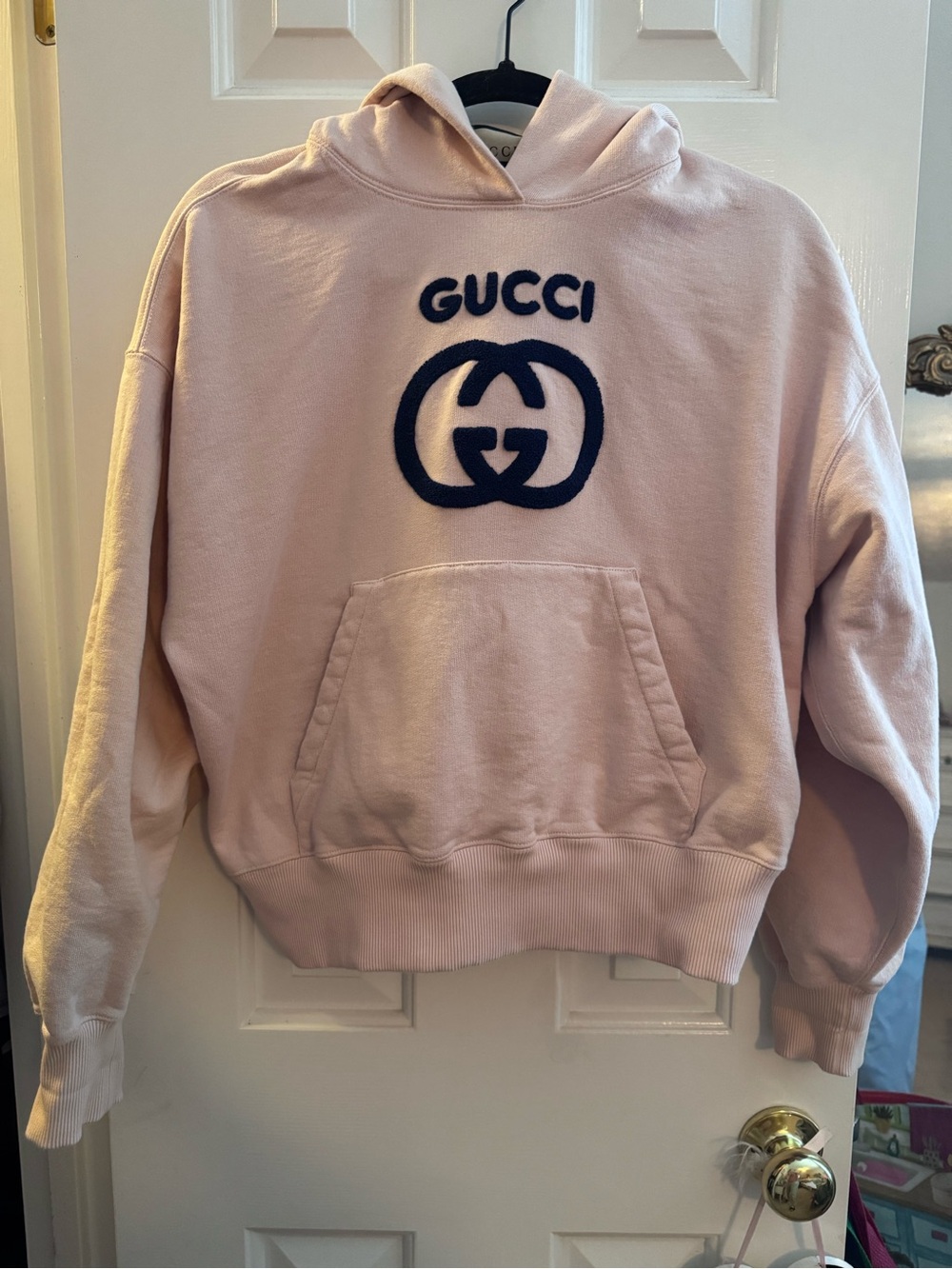 Gucci Women’s Interlocking Logo Hoodie Blush Small
